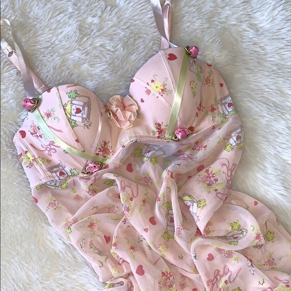 Cottagecore Bird Cage Ribbon Babydoll - Picture 3 of 8